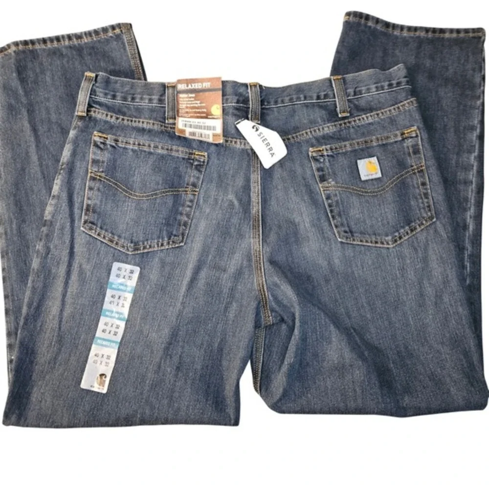 Carhartt Mens 40x32 Relaxed Fit Holter Jean Blue‎ Denim Work Pants BD1483-M NWT